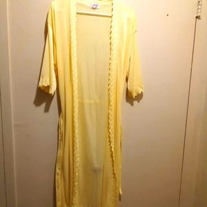 Lingerie robe with tie belt
